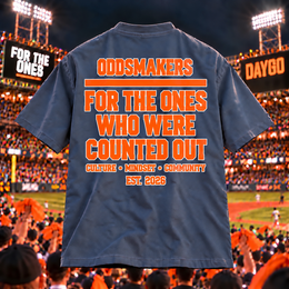 Navy and Orange Daygo Statement Tee by Oddsmakers