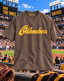 Brown and Yellow Daygo Statement Tee by Oddsmakers